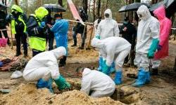 U Izjumu ekshumirano 447 tijela, među kojima su i tijela žena i djece