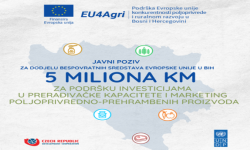 Novi javni poziv projekata EU EU4AGRI i EU4AGRI-Recovery, vrijedan pet miliona KM